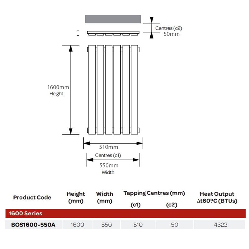 BSUK Boston Flat Panel Vertical Designer Radiator - Image 7