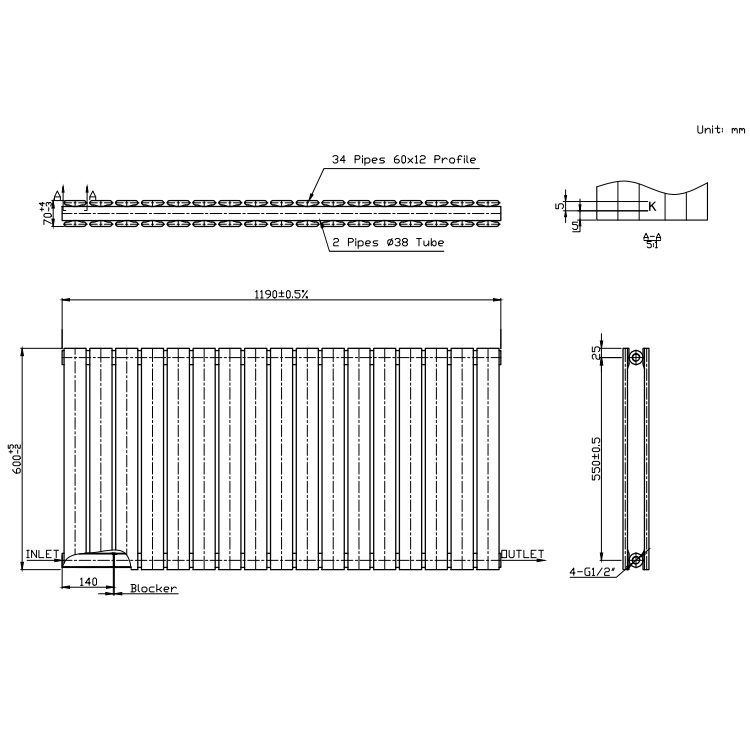 BSUK Boston Flat Panel Horizontal Designer Radiator - Image 3