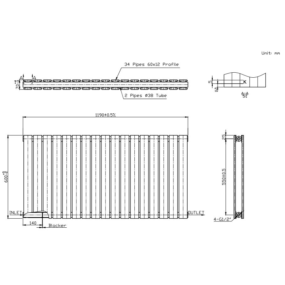 BSUK Boston Flat Panel Horizontal Designer Radiator - Image 9
