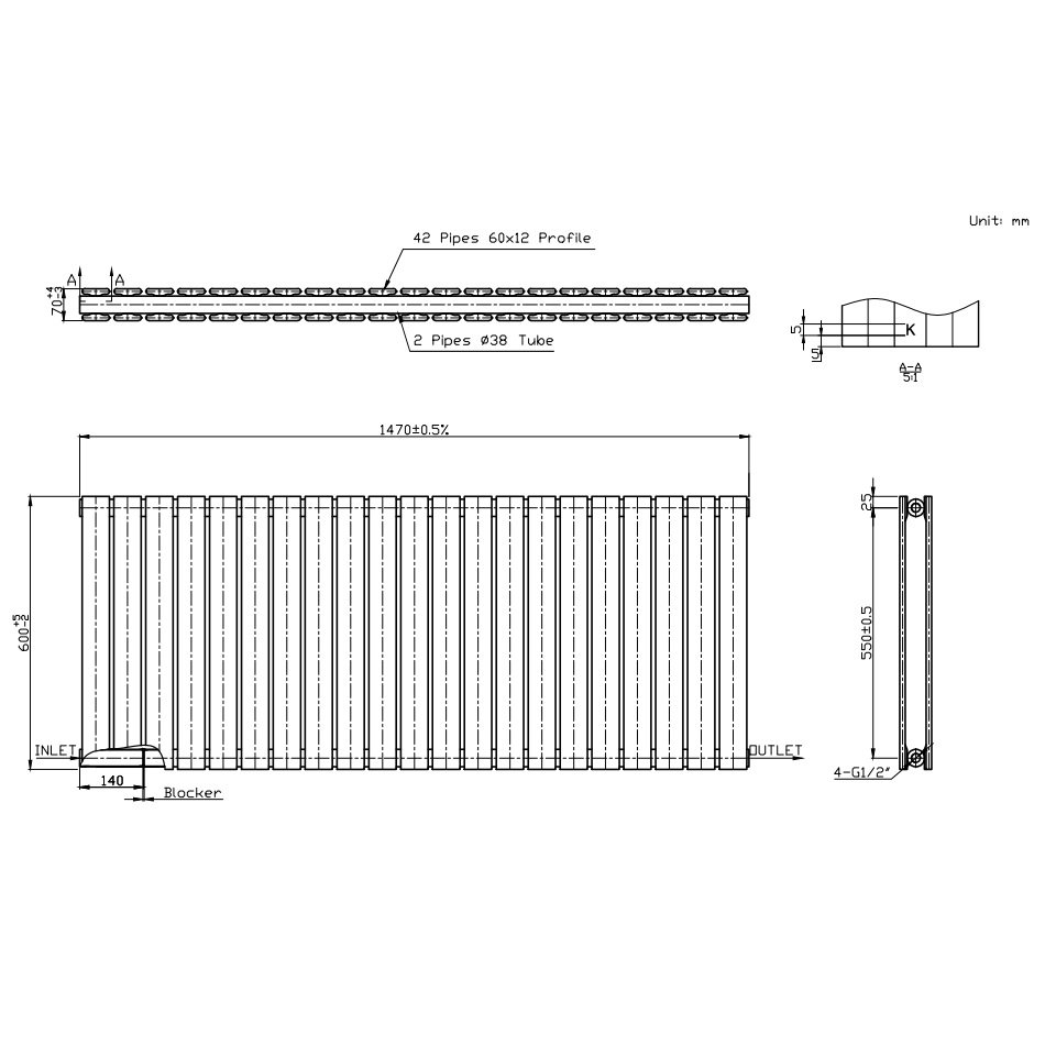 BSUK Boston Flat Panel Horizontal Designer Radiator - Image 10
