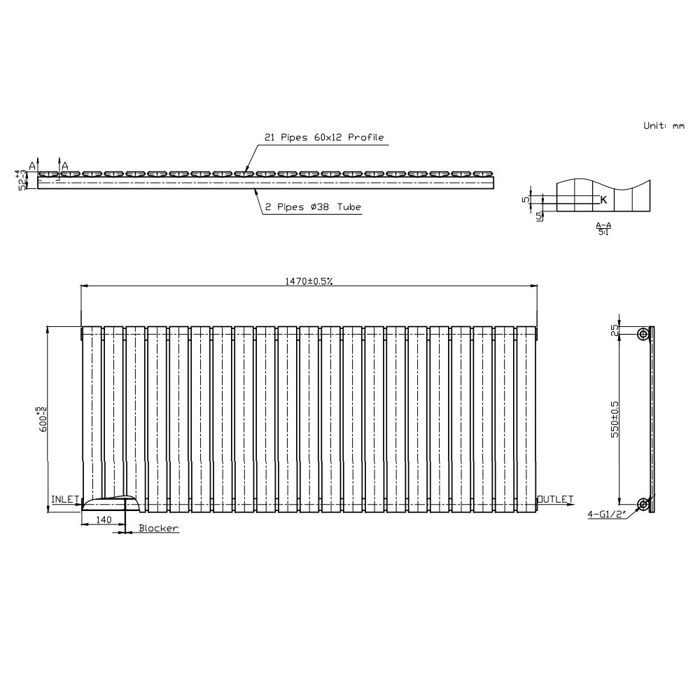 BSUK Boston Flat Panel Horizontal Designer Radiator - Image 22