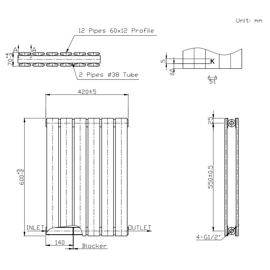 BSUK Boston Flat Panel Horizontal Designer Radiator - Image 11