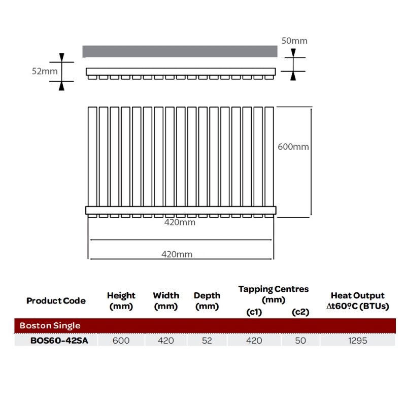 BSUK Boston Flat Panel Horizontal Designer Radiator - Image 17
