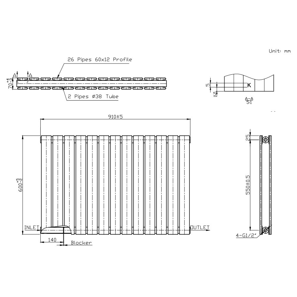 BSUK Boston Flat Panel Horizontal Designer Radiator - Image 14