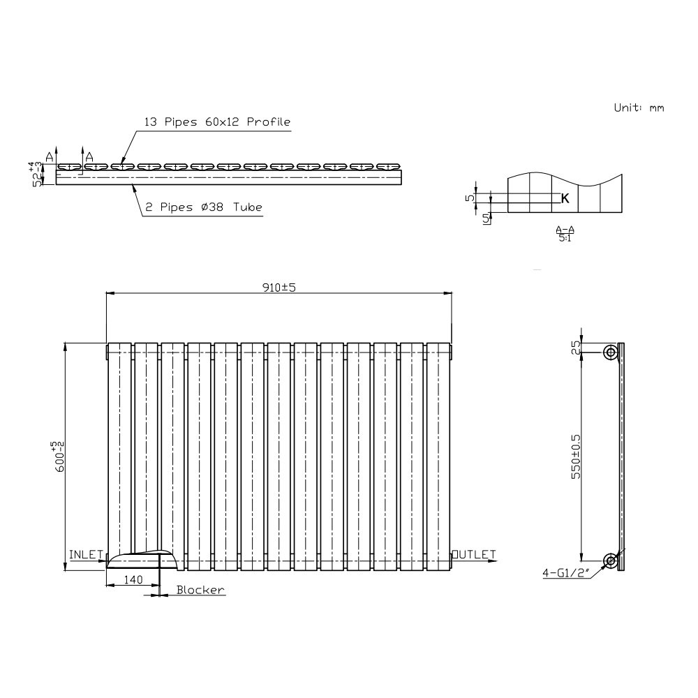 BSUK Boston Flat Panel Horizontal Designer Radiator - Image 26