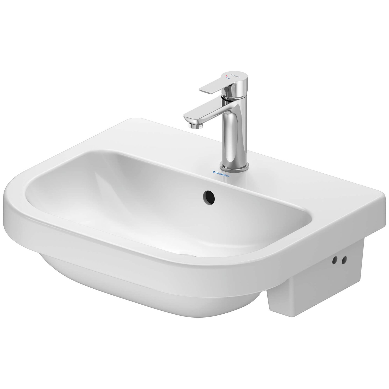 Duravit D-Code Semi Recessed Basin - 550mm Wide - White