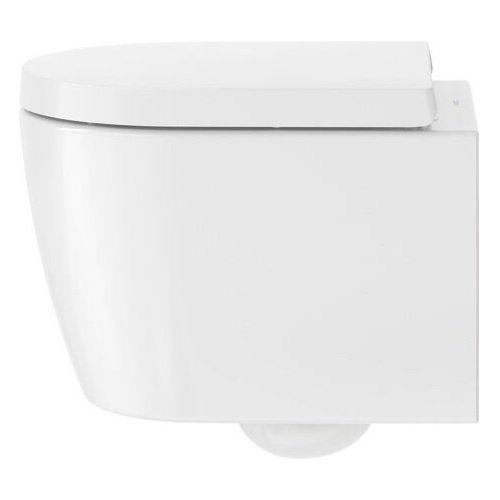 Duravit Me-By-Starck Rimless Round Compact Wall Hung Toilet With Seat- White - Image 2