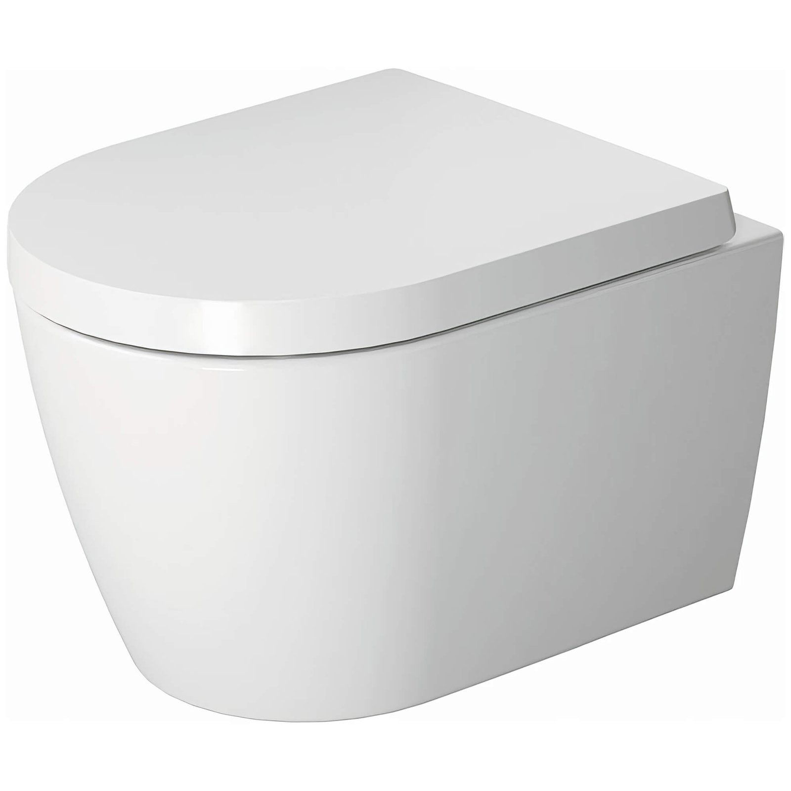 Duravit Me-By-Starck Rimless Round Compact Wall Hung Toilet With Seat- White
