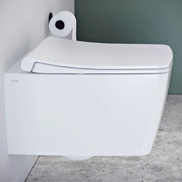 Vitra M-Line Compact Wall Hung Toilet with Soft Close Seat - White