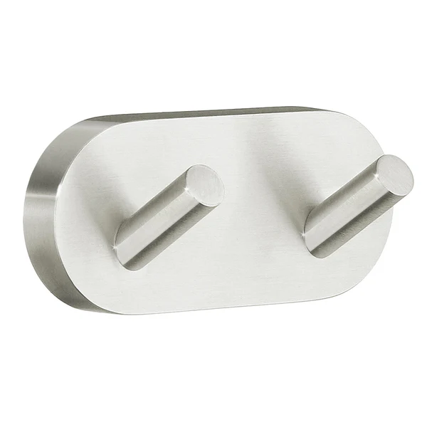 Smedbo Home Double Towel Hook - Brushed nickel