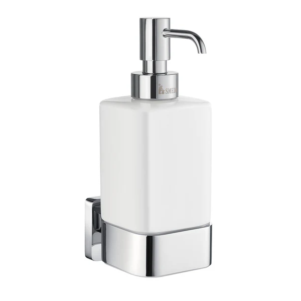 Smedbo Ice Porcelain Soap dispenser With Holder - Polished chrome
