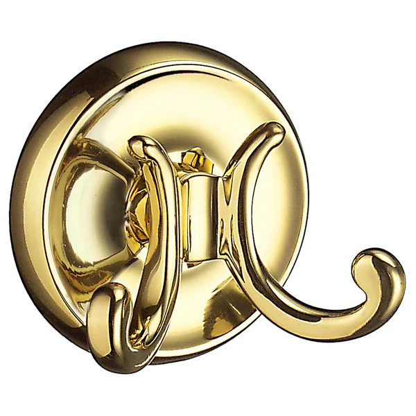Smedbo Villa Double Towel hook - Polished brass